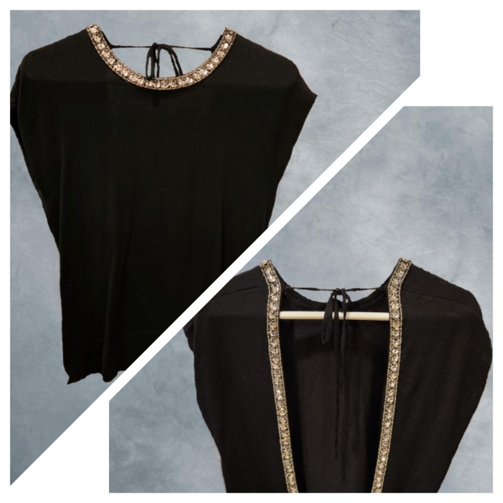 Victorias Secret Moda Brand Sequin Backless Shirt